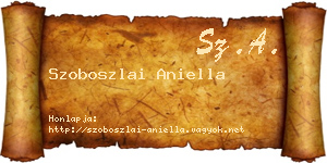Szoboszlai Aniella névjegykártya